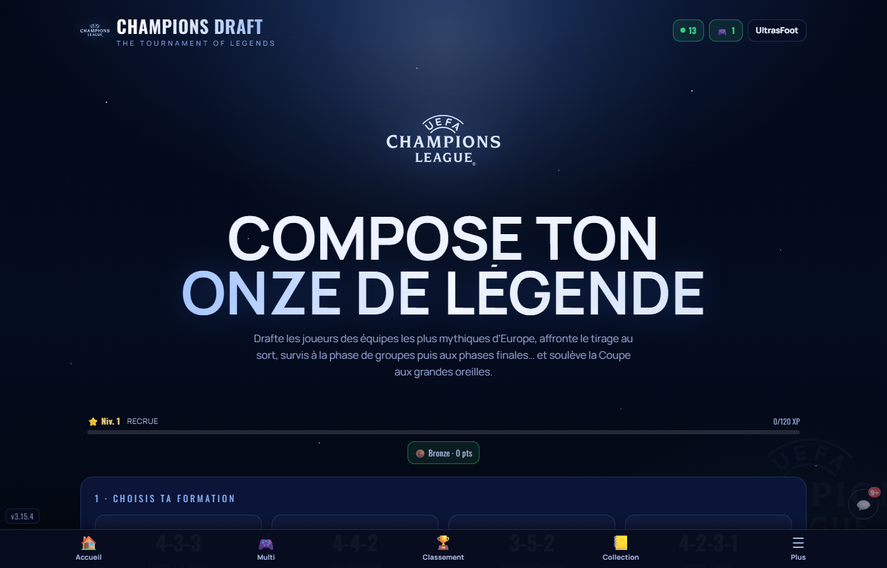 Capture d'écran du jeu Champions Draft (16a0) : compose ton onze de légende pour gagner la Ligue des champions